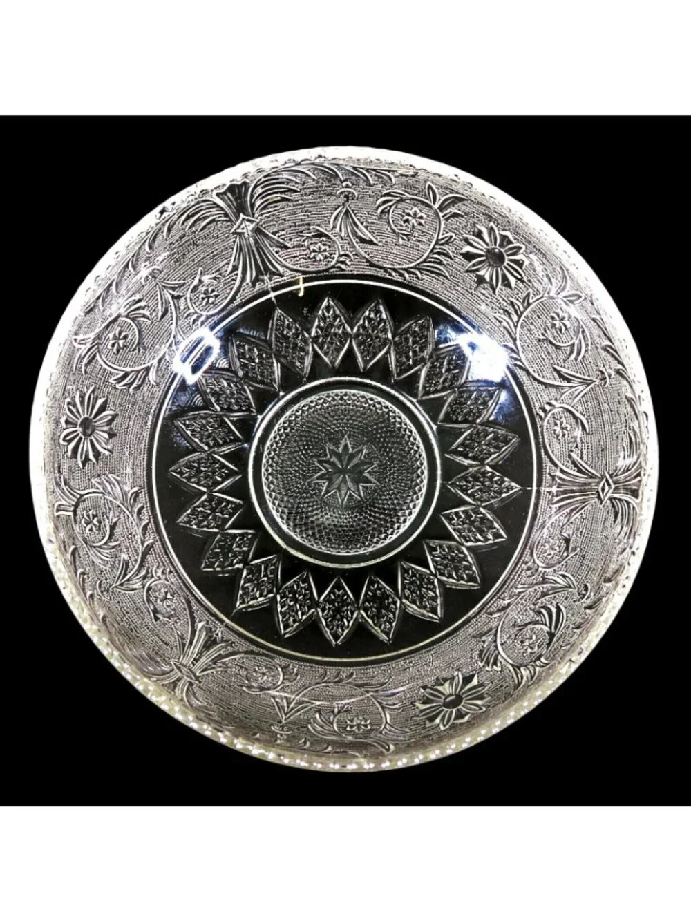Duncan & Miller Sandwich Glass Large 9.5-Inch Salad Bowl #41 Clear Elegant